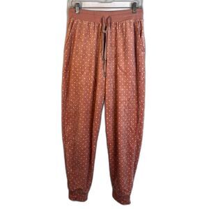 Three Dots Fleece Polka Dot Jogger Lounge Drawstring Pants Pajama Pants Size MD
